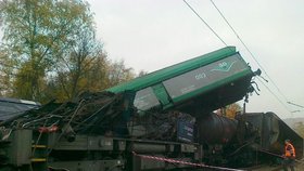 Nehoda nákladních vlaků na Teplicku