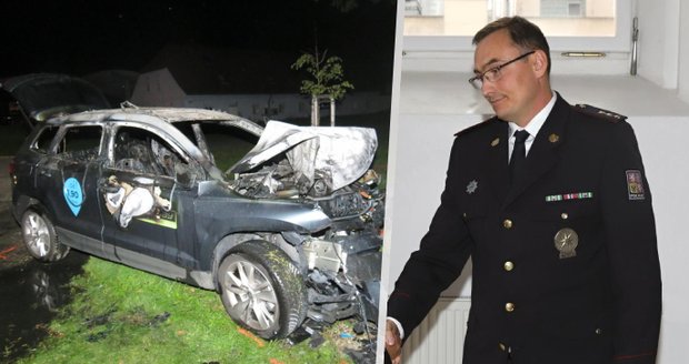 Policista David vyprostil z havarovaného auta zraněného mladíka: Vůz začal vzápětí hořet!