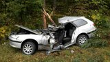 Šofér na Hodonínsku vyjel ze silnice a porazil strom: S těžkým zraněním hlavy bojuje o život