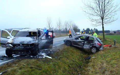 Protijedoucí Peugeot 206 skončil v příkopu.