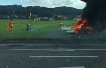 HOROR VE ŠVÝCARSKU: Letadlo smetlo jedoucí auto! Pilotovi hořel obličej!