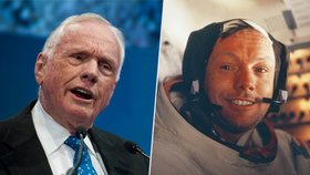 Armstrong letos a v roce 1969 na palubě Apolla 11 v roce 1969