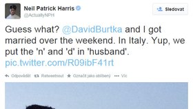 Neil Patrick Harris se po deseti letech vztahu oženil.