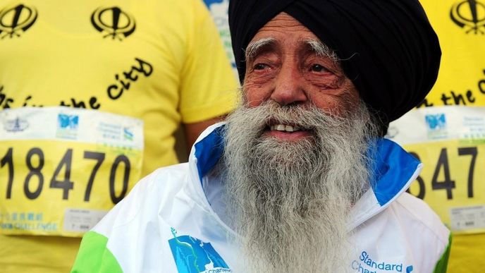 Nejstarší maratonec na světě – dnes už 101letý Brit Fauja Singh, ilustrační foto