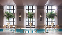 Bazén slouží výhradně rezidentům. I jeho interiér je doplněn lustry od Lasvit.