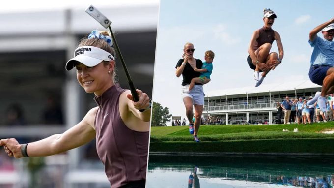 Golfová královna Kordová přebírala trofej v županu: Skok za 28 milionů Golfová královna Kordová přebírala trofej v županu: Skok za 28 milionů