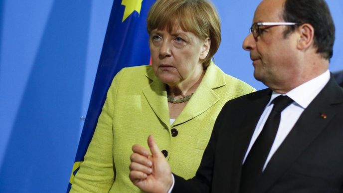 Německá kancléřka Angela Merkelová a francouzský prezident Francois Hollande