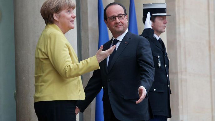 Německá kancléřka Angela Merkelová a francouzský prezident Francois Hollande