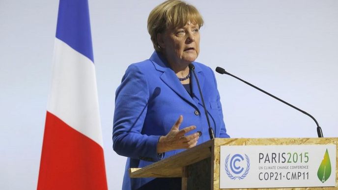 Německá kancléřka Angela Merkelová na klimatickém summitu v Paříži