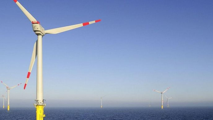 ilustrační foto, Německá větrná farma Alpha Ventus v Severním moři