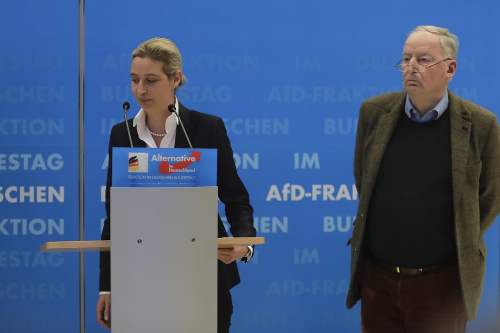 Členové AfD Alice Weidelová a Alexander Gauland.