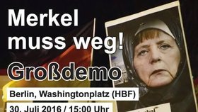 Demonstrace proti Merkelové v Berlíně: Většina Němců nevěří, že zvládne uprchlíky.
