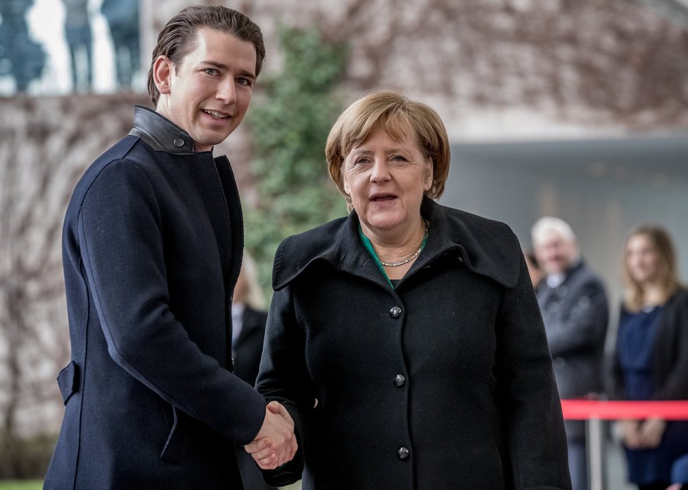 Německá kancléřka Merkelová se v Berlíně sešla s rakouským kancléřem Kurzem.