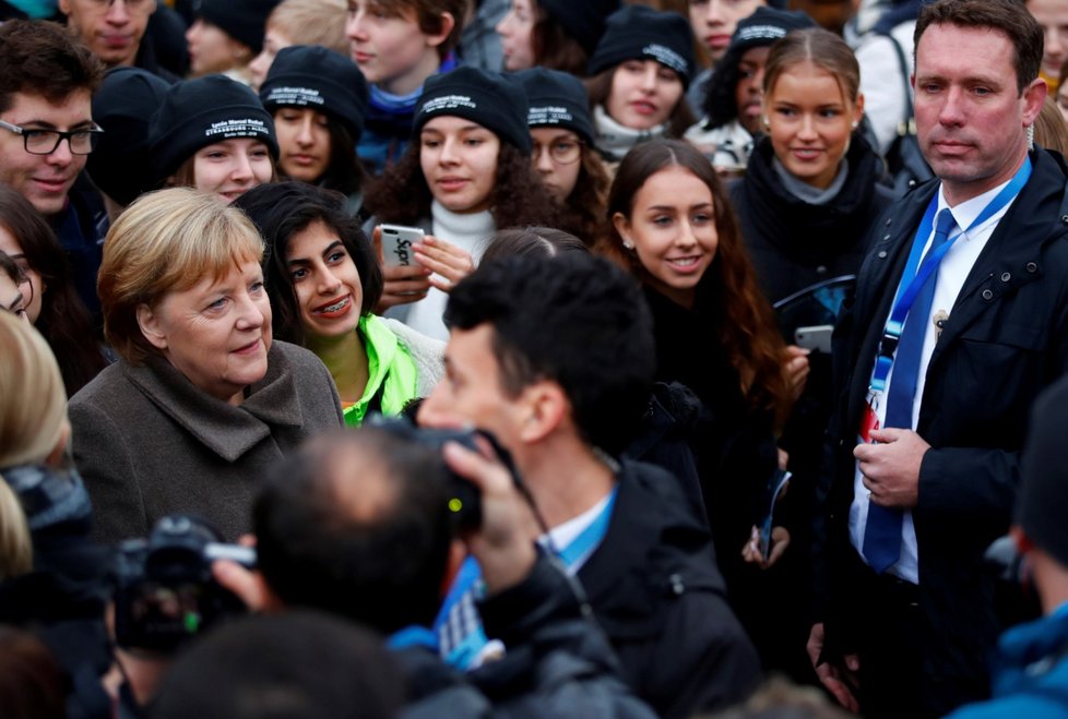 Německá kancléřka Angela Merkelová na oslavě 30 let od pádu Berlínské zdi.