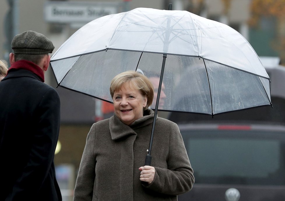Německá kancléřka Angela Merkelová na oslavě 30 let od pádu Berlínské zdi.