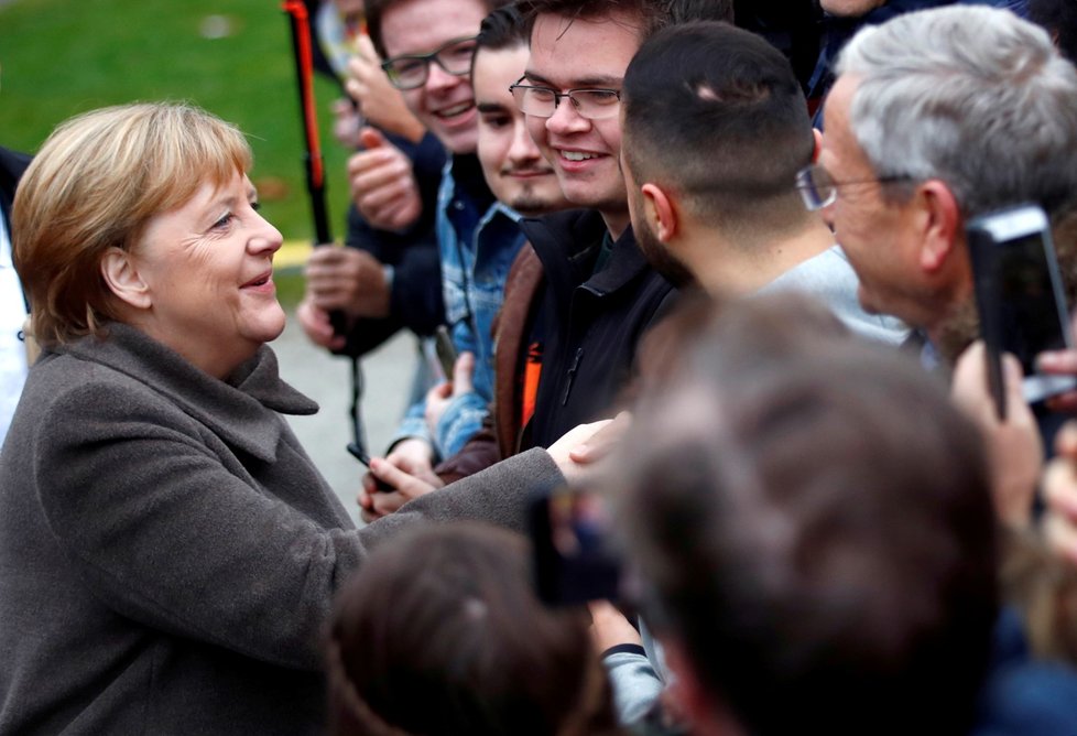 Německá kancléřka Angela Merkelová na oslavách 30 let od pádu Berlínské zdi.