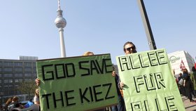 V Berlíně i dalších městech Německa vyrazili lidé protestovat proti růstu nájmů