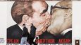 Francouzský polibek Brežněva s Honeckerem coby artefakt na zbytku zdi