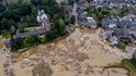 Následky ničivých bouřek v německém Erftstadt-Blessem (17.7.2021)