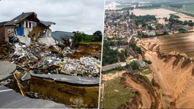 Následky ničivých bouří v německém Erftstadtu (16.7.2021)