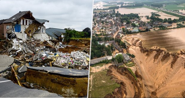Svědectví z povodňového pekla: Horor, kráter pohlcuje celé domy. Němci čekají další mrtvé