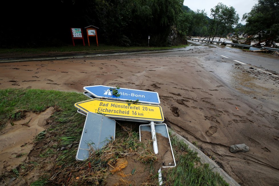 Silné bouřky a záplavy zasáhly Německo (15.7.2021)