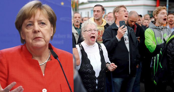 Německá kancléřka Angela Merkelová (CDU) kritizovala sobotní demonstrace pravice v Chemnitzu (Saské Kamenici). Řadě lidí podle ní nešlo o vyjádření smutku, ale pouze o šíření nenávisti (3.9.2018).