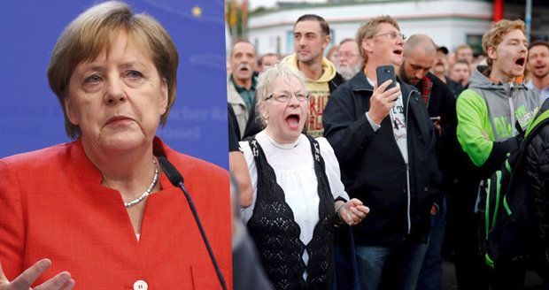 Merkelová „sjela“ demonstranty u českých hranic: Nejste Chemnitz, ani německý lid