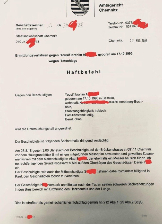 Zatykač na údajné vrahy 35letého Němce v Chemnitzu, který na internetu zveřejnily krajně pravicové skupiny.