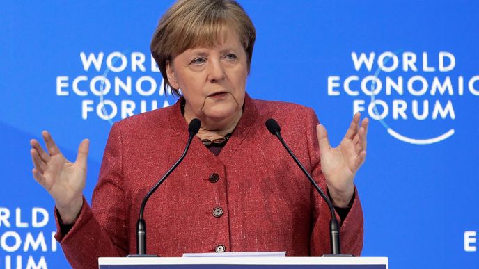 Anglea Merkelová v Davosu