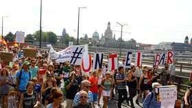 Protirasistická demonstrace v Drážďanech za větší toleranci