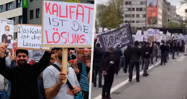Radikální muslimové demonstrovali za zřízení chalífátu v Německu. Politici jsou zděšeni