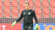 Brankář Německa Marc André Ter-Stegen na tréninku v pražském Edenu