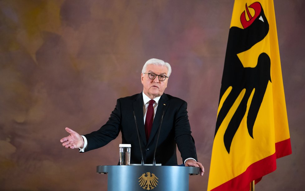 Německý prezident Frank-Walter Steinmeier během projevu (14. 12. 2020)