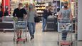 Německý supermarket v době koronavirové pandemie