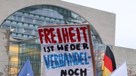 Protesty proti koronavirovým opatřením v Německu (11. 12. 2021)