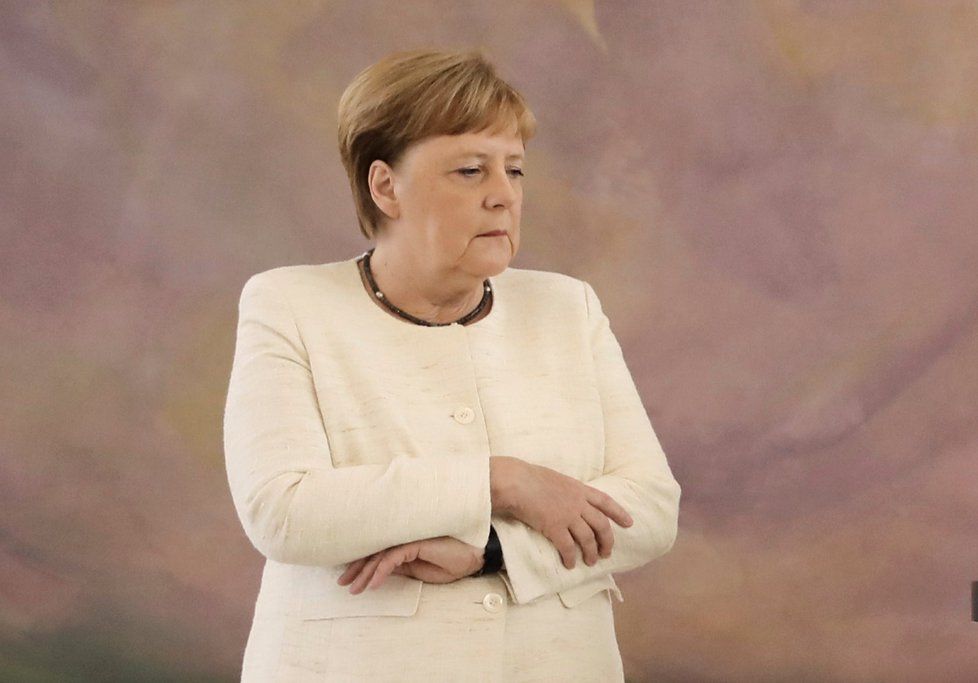 Kancléřka Merkelová na návštěvě u prezidenta Steinmeiera (27. 6. 2019)