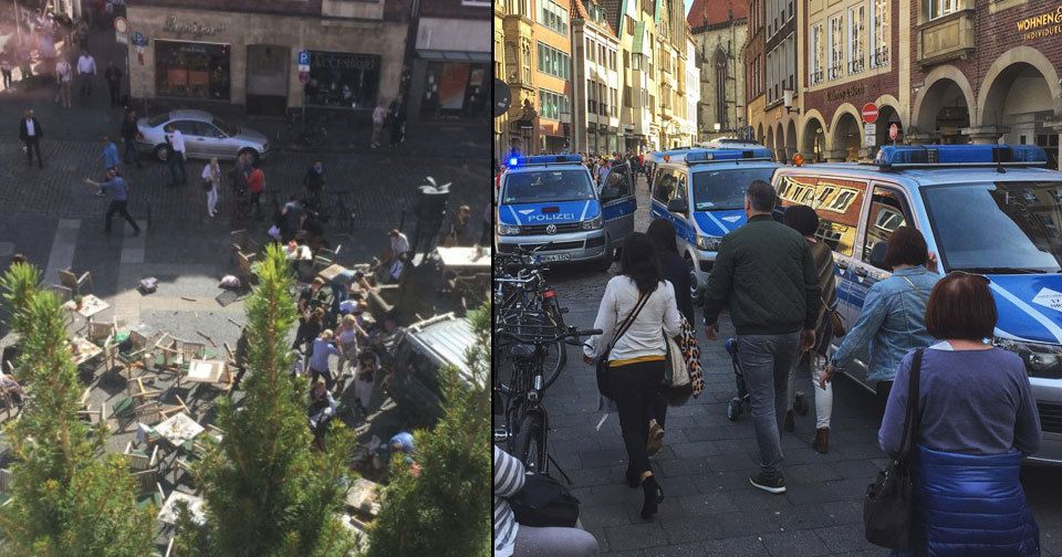 V německém městě Münster někdo najel do lidí sedících na zahrádce jedné restaurace v centru, incident má několik mrtvých. Pachatel spáchal sebevraždu.