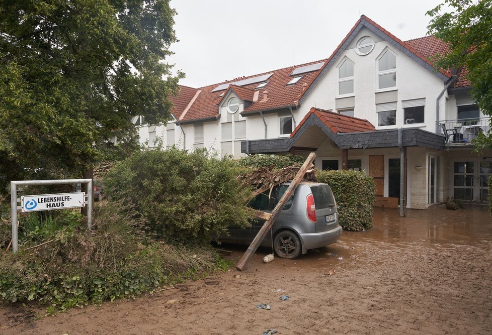 Velká voda zasáhla i domov pro postižené v německém Sinzigu (16.7.2021)