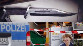 Nůž, který měl zabít kandidátku na starostku Kolína nad Rýnem Henriette Rekerovou.