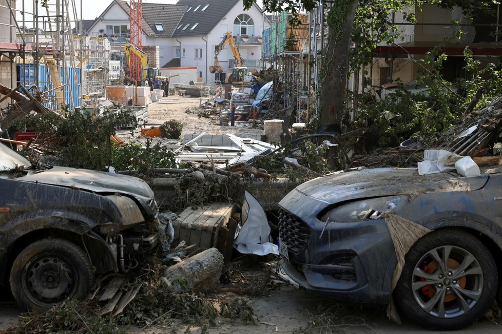 Odklízení následků bleskových povodní v Německu (20. 7. 2021)