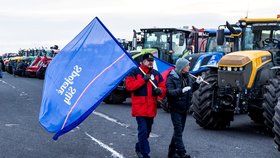 Čeští farmáři podpořili protest svých německých kolegů. (15.1.2024)