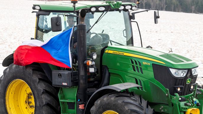 Čeští farmáři podpořili protest svých německých kolegů. (15.1.2024)