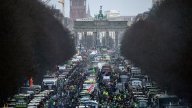 Protest německých zemědělců v Berlíně. (15.1.2024)