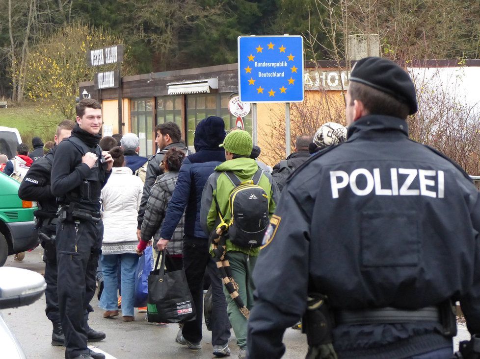 Uprchlíci na rakousko-bavorském přechodu Wegscheid