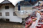 Německo zasáhly bleskové záplavy: Přívaly vody i bahna, obří kolony (4.2.2020)