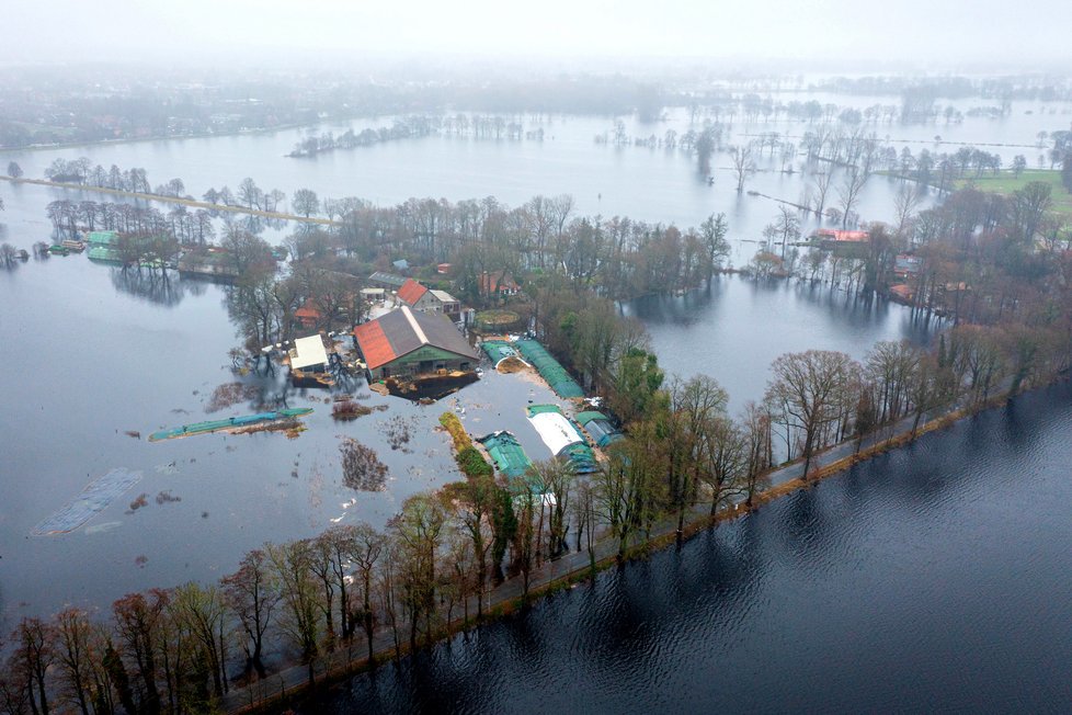 Záplavy v Německu (2. 1. 2023)