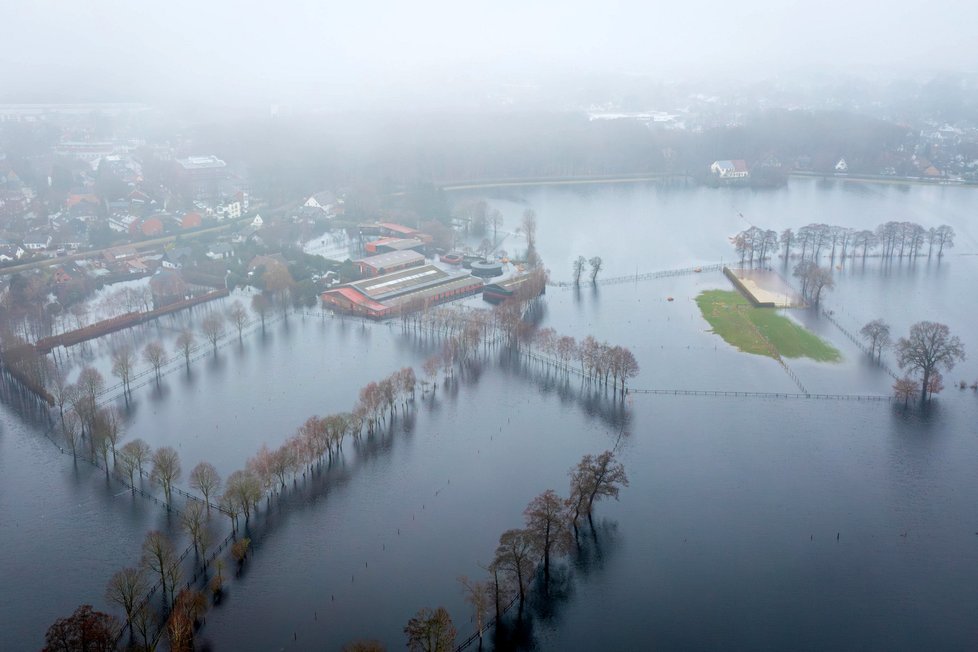 Záplavy v Německu (2. 1. 2023)