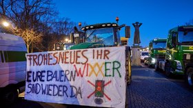 Protest německých zemědělců. (8.1.2024)