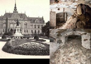 Dělníci při průzkumu Moravského náměstí odkryli hluboko v zemi sklepení Německého domu, který byl zničen před 75 lety.